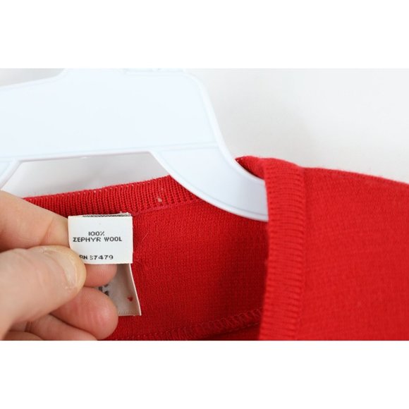 Vtg 90s St Croix Knits Mens Medium Dapper Wool Knit Pocket Cardigan Sweater USA - Picture 7 of 13